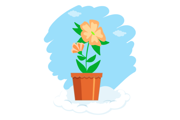 Flowers Beautiful Spring Cloud Style Graphics and Illustrations