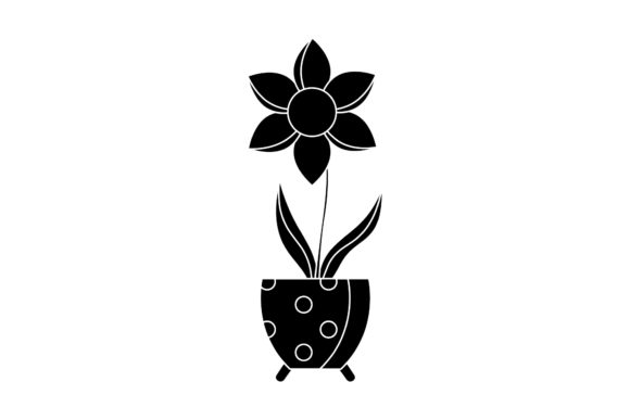 Flowers Beauty Pot Plant Black Style Graphics and Freebies