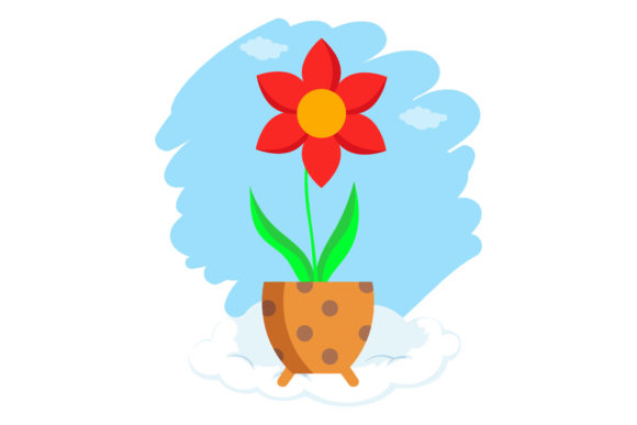 Flowers Beauty Pot Plant Cloud Style Graphics and Freebies
