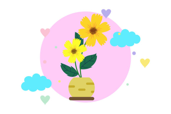Flowers Botany Style Pot Circle Cloud Graphics and Freebies Review