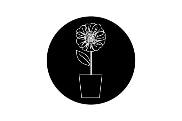 Flowers Drawing Icons White Line Style Graphics Freebies