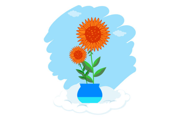 Flowers Pot Spring Nature Cloud Style Graphics and Freebies