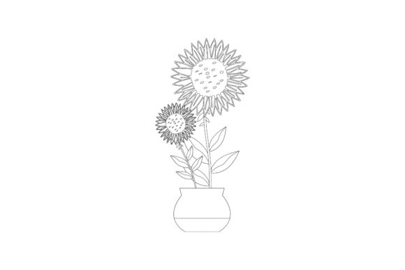 Flowers Pot Spring Nature Outline Graphics and Illustrations Review