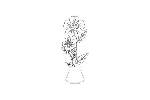 Flowers Pot Summer Garden Outline Review