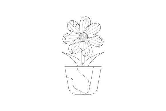 Flowers Pot Vintage Outline Graphics and Illustrations Review