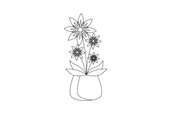 Flowers Spring Decoration Outline Graphics and Illustrations Review