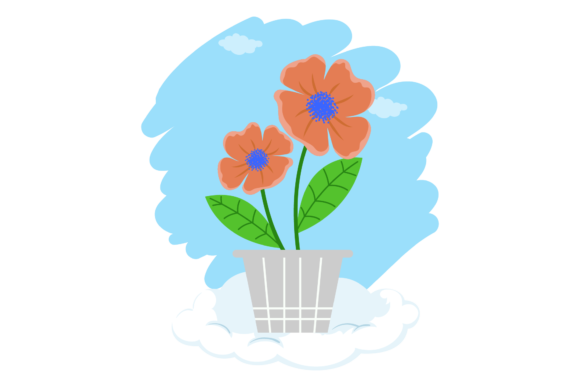 Flowers Summer Plant Cloud Style Graphics Freebies
