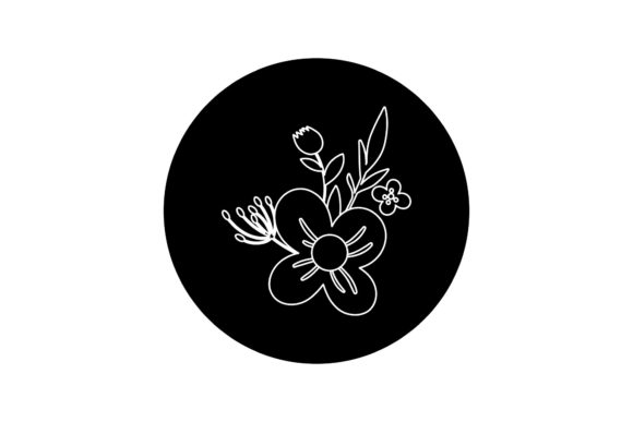 Spring Flowers Design White Line Style Graphics Freebies